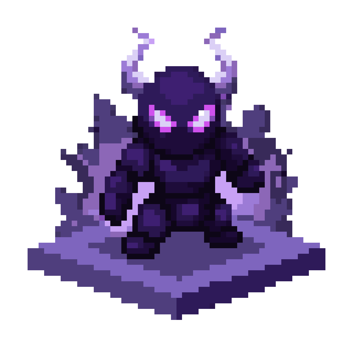 Shadow Demon Boss in Dark Void pixel art