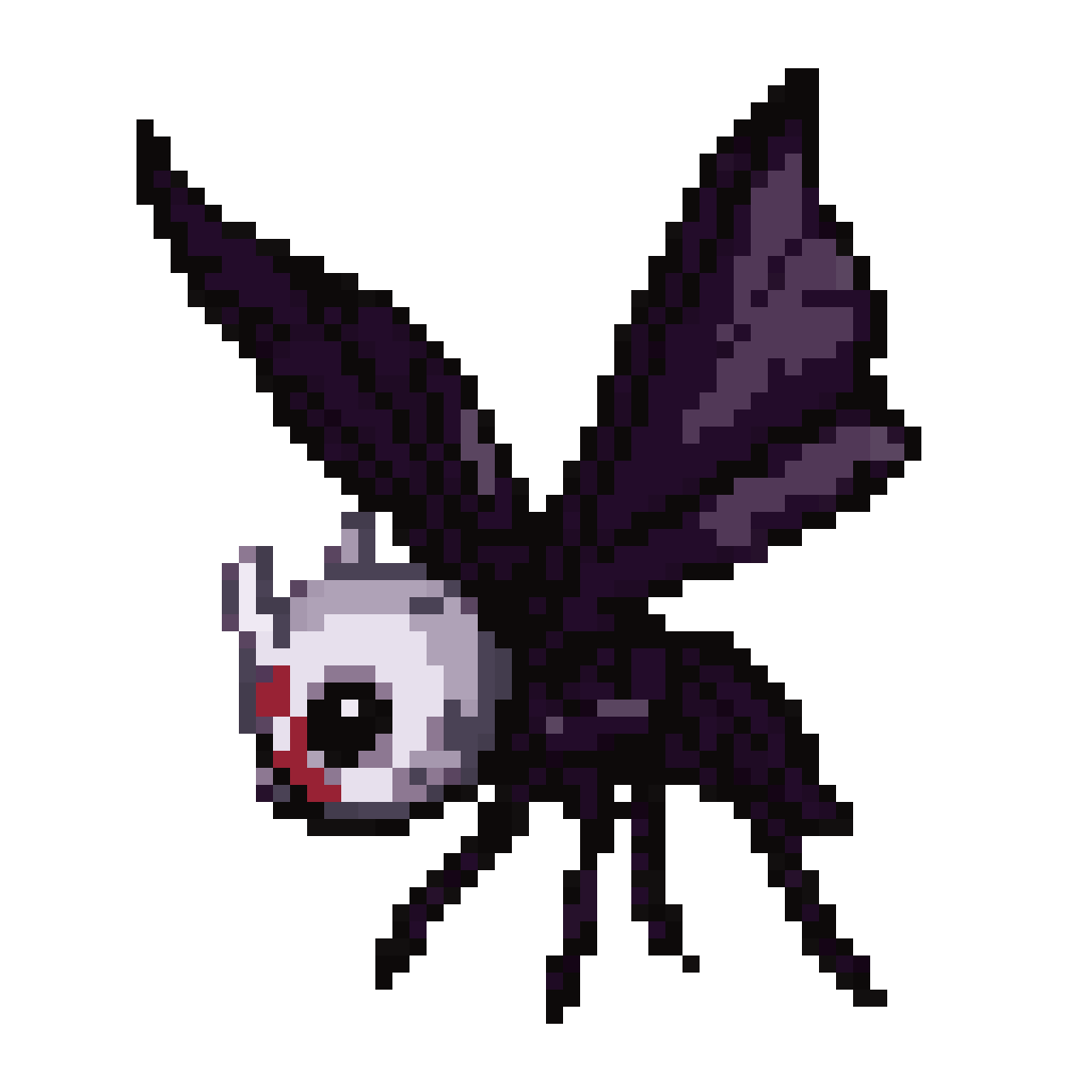 Flying Eyeball with Bat Wings pixel art