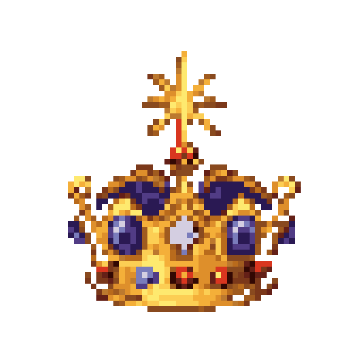 Detailed Pixel Art Crown Icon pixel art