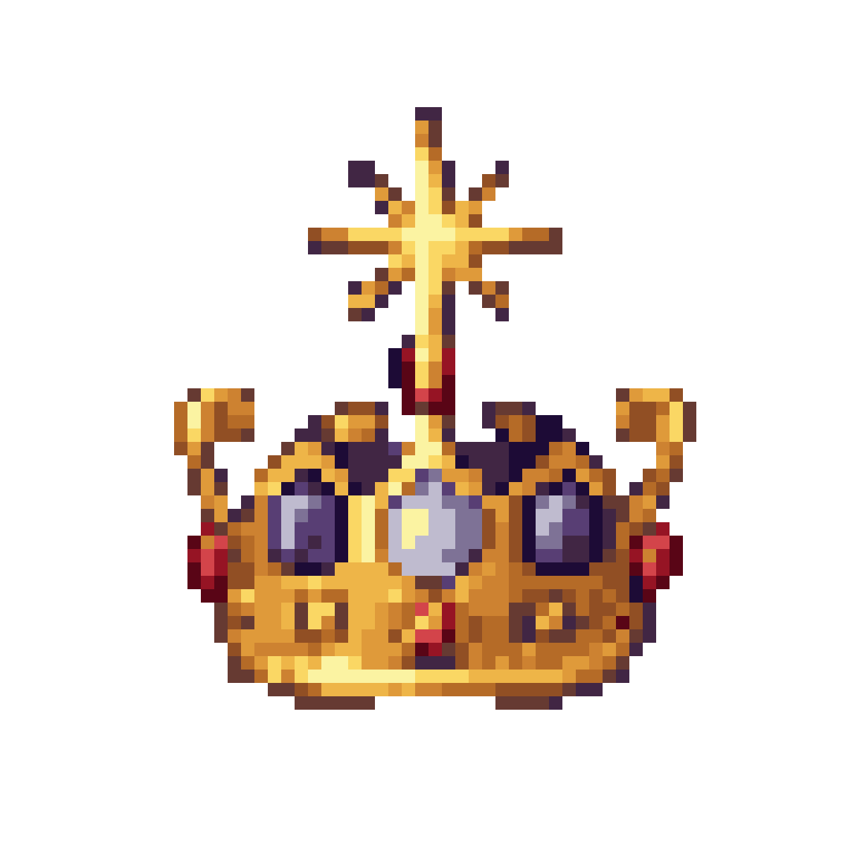 Detailed Pixel Art Crown Icon pixel art