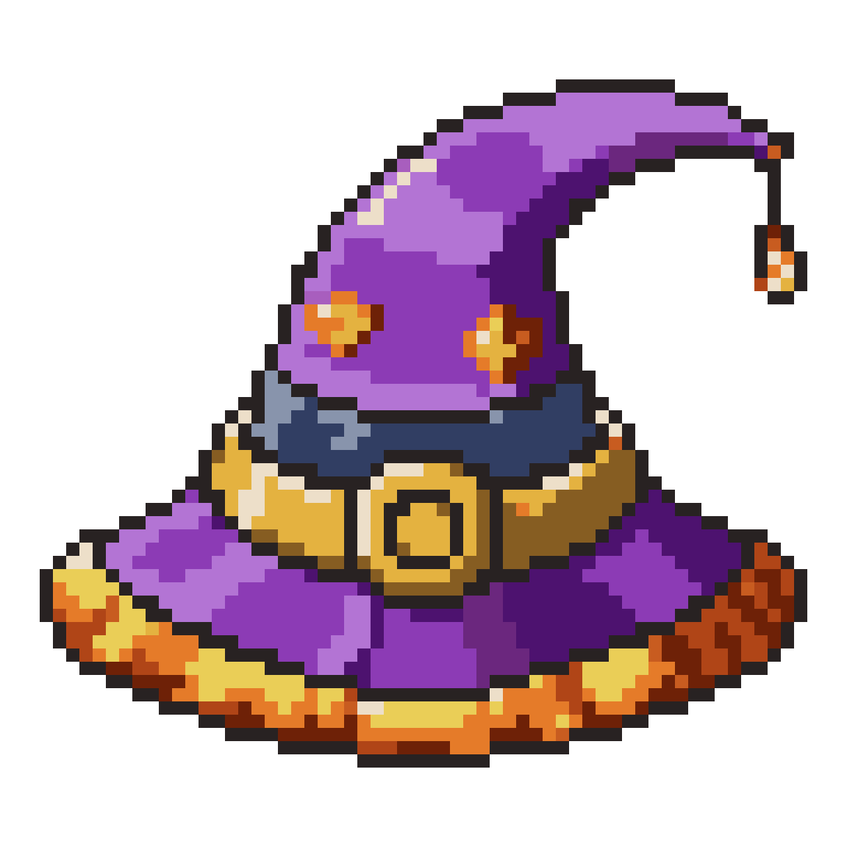 Dynamic Pixel Art Wizard Hat pixel art