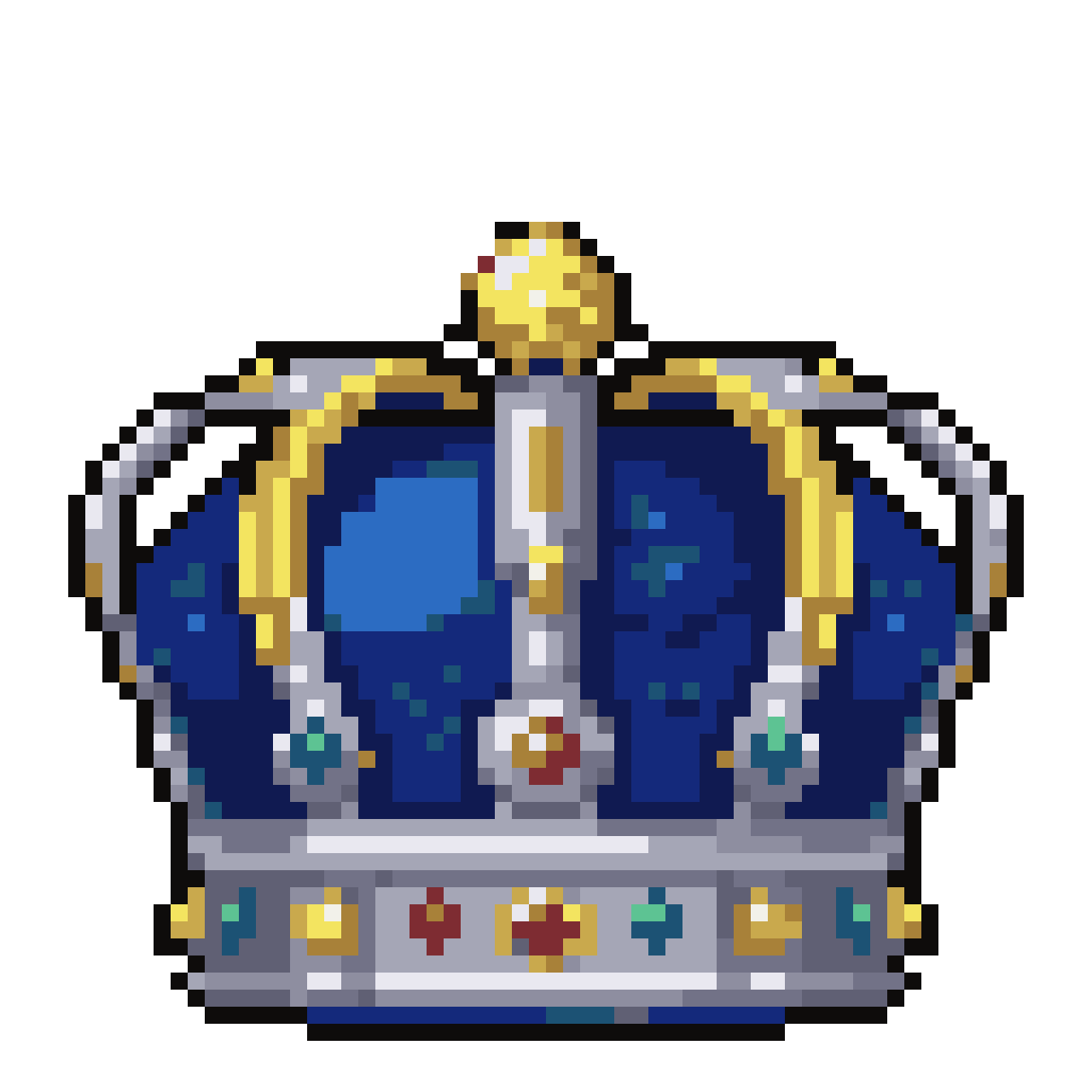 Royal Crown in Pixel Art pixel art
