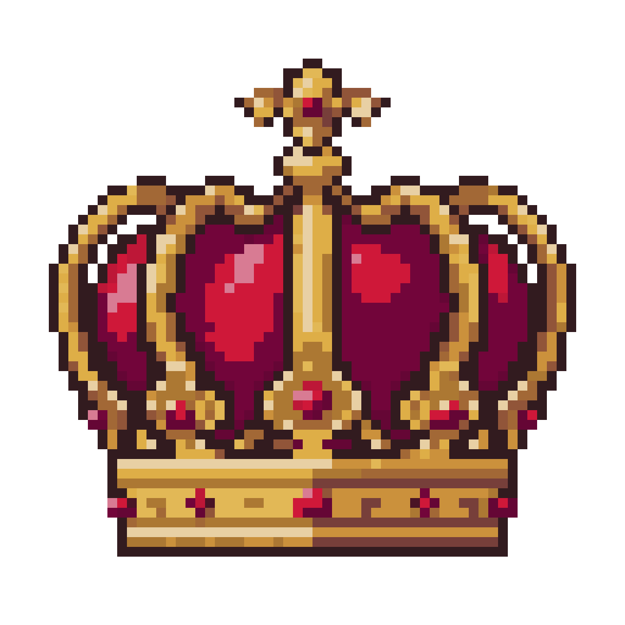 Majestic Royal Crown in Pixel Art pixel art