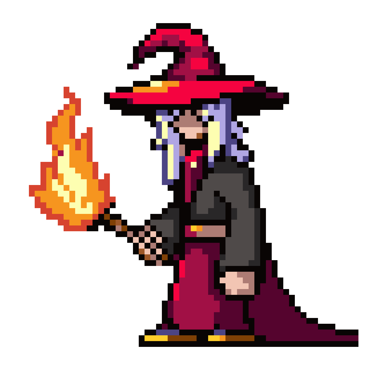Fire Wizard pixel art