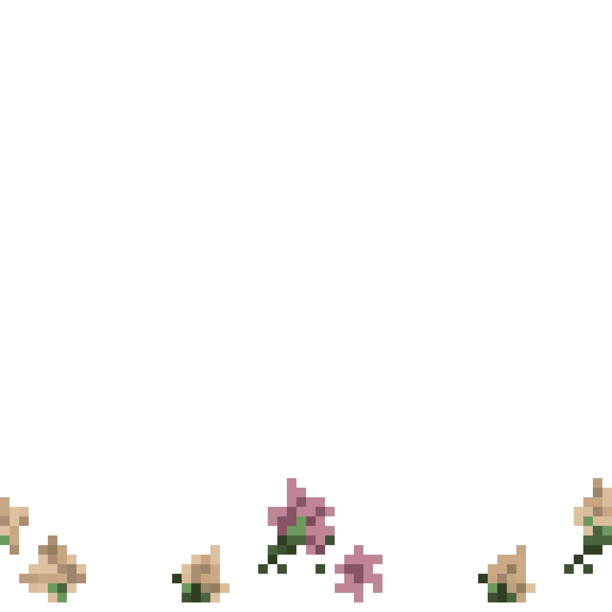 flowers moving along with breeze pixel art