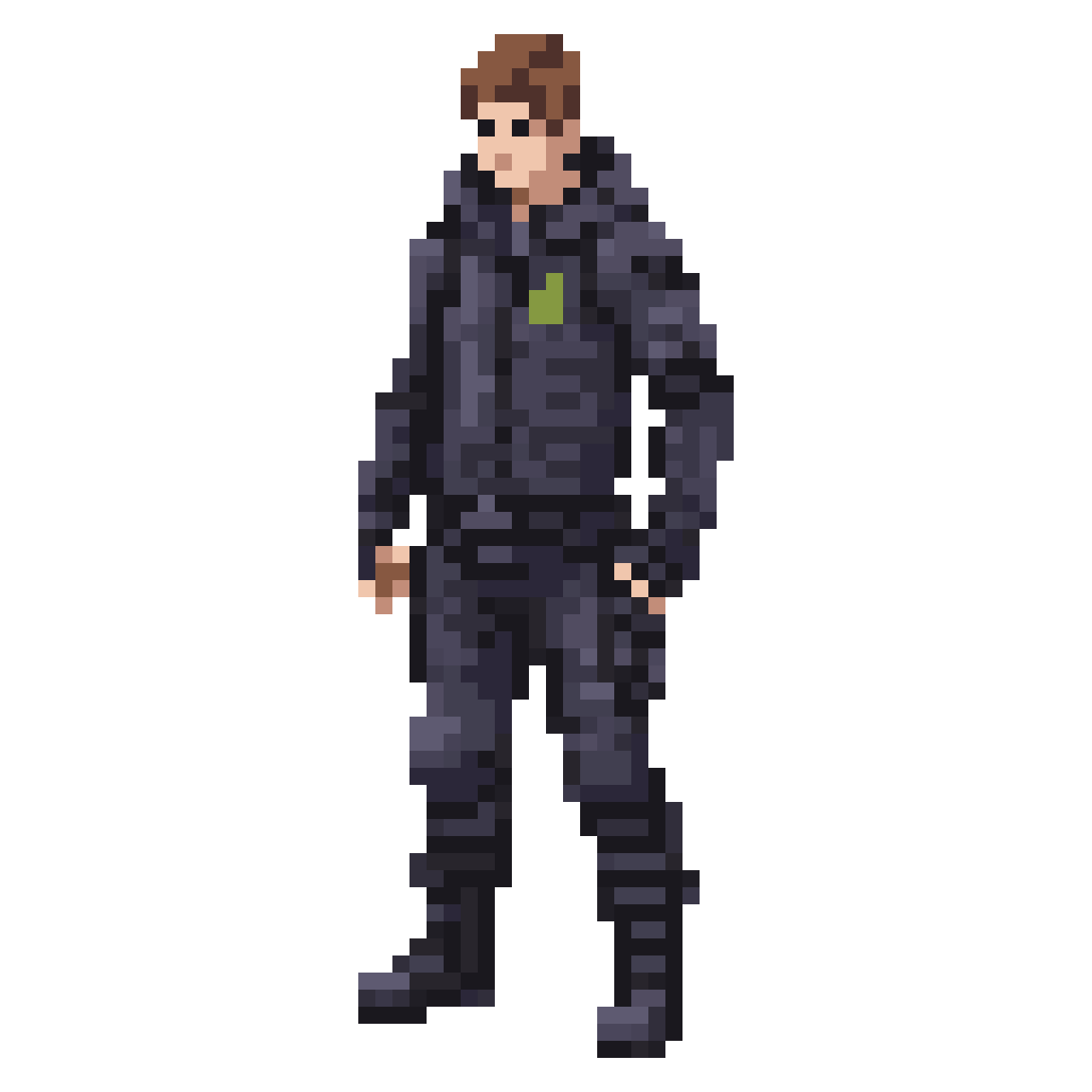 Adult Male in Tech-Wear Outfit pixel art