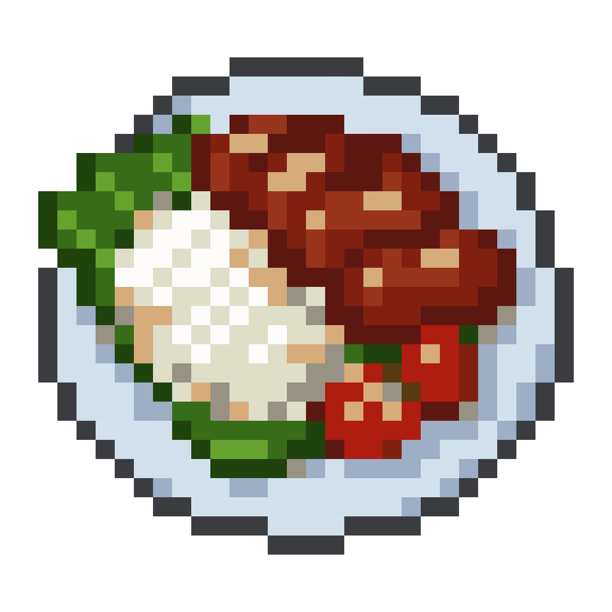 Plate of Nasi Lemak pixel art