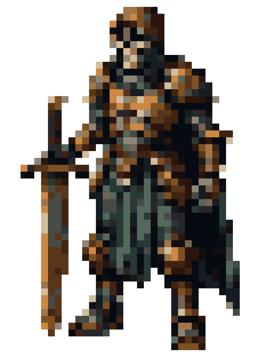 undead skeleton soldier in armor pixel art