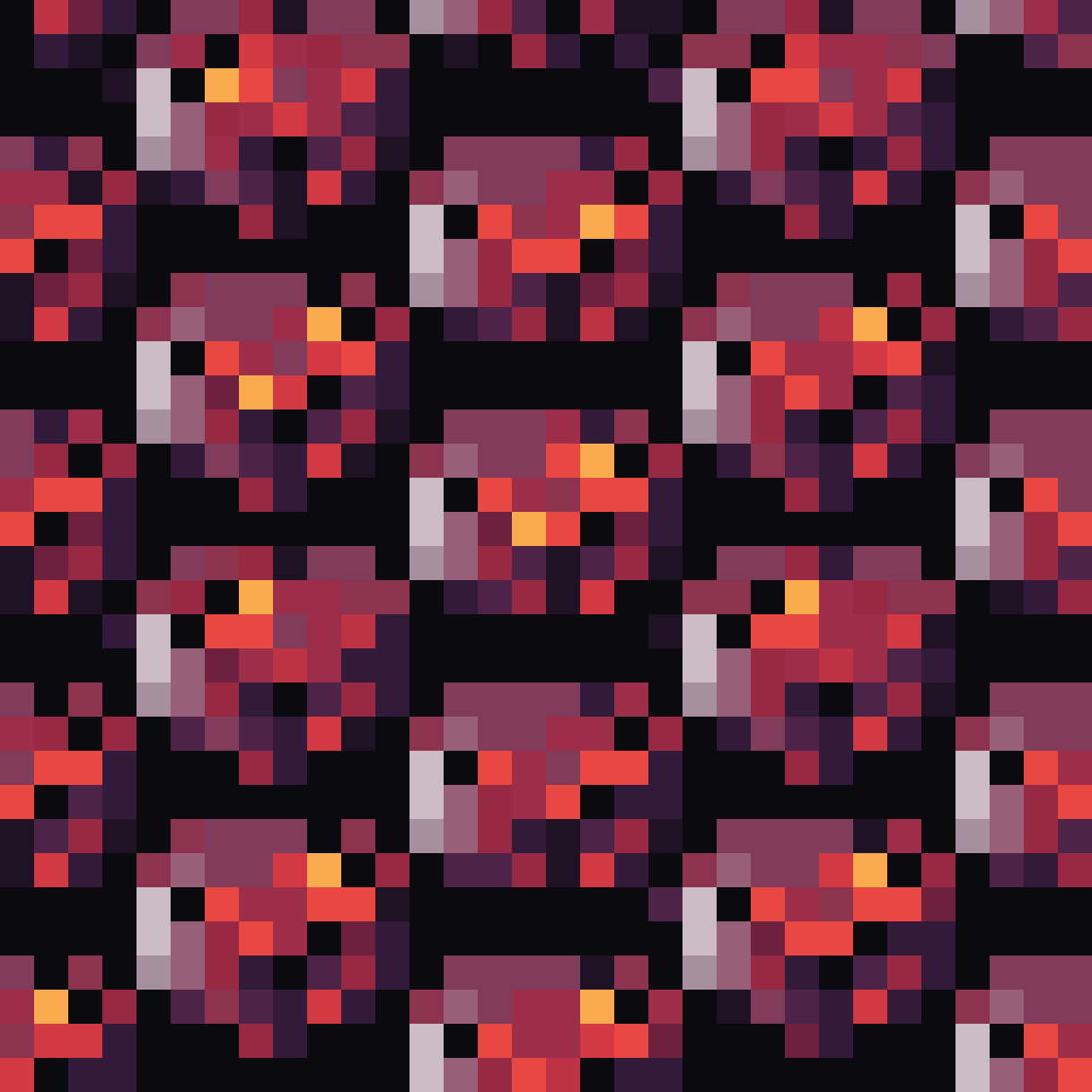 dark red cracked stone with glowing lava pixel art
