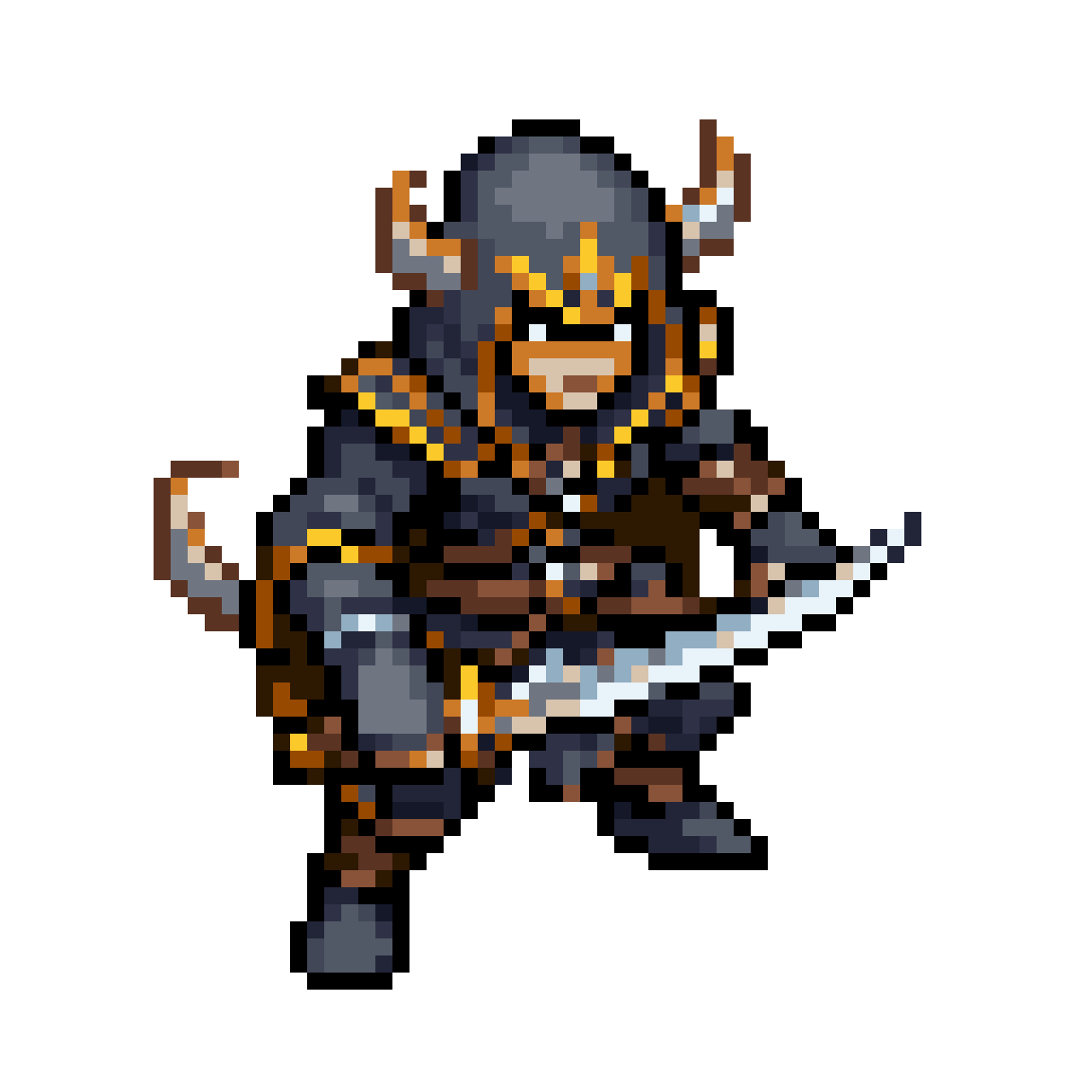 mythical assassin with a dagger pixel art
