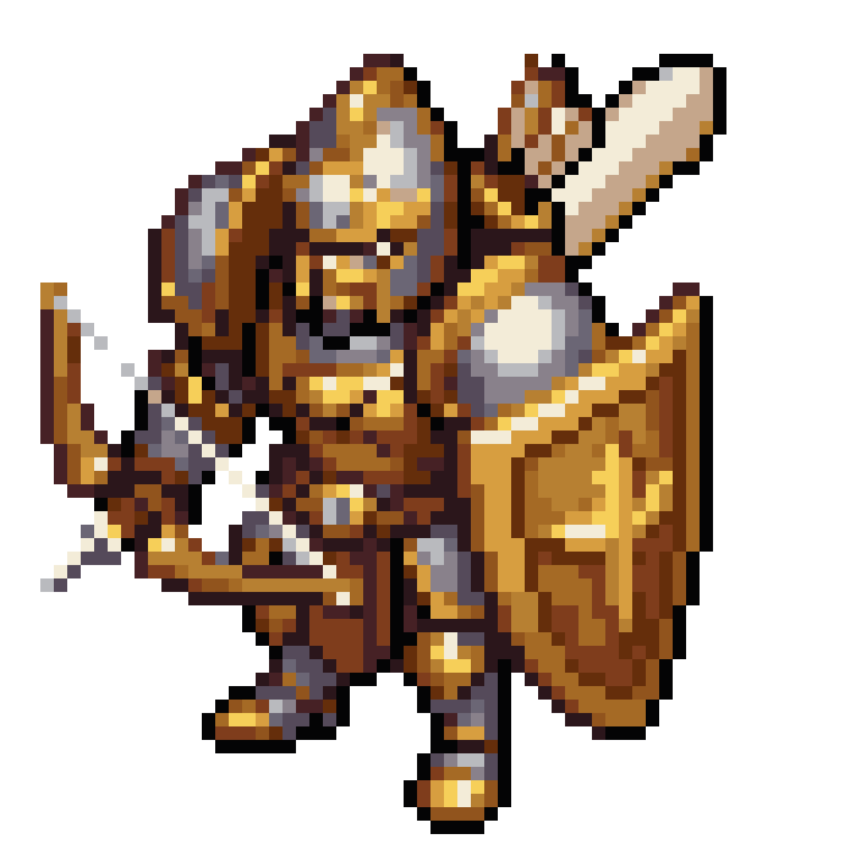 Royal Vessel in Golden Armor pixel art