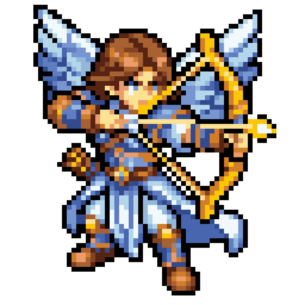 Angel Light Themed Archer pixel art