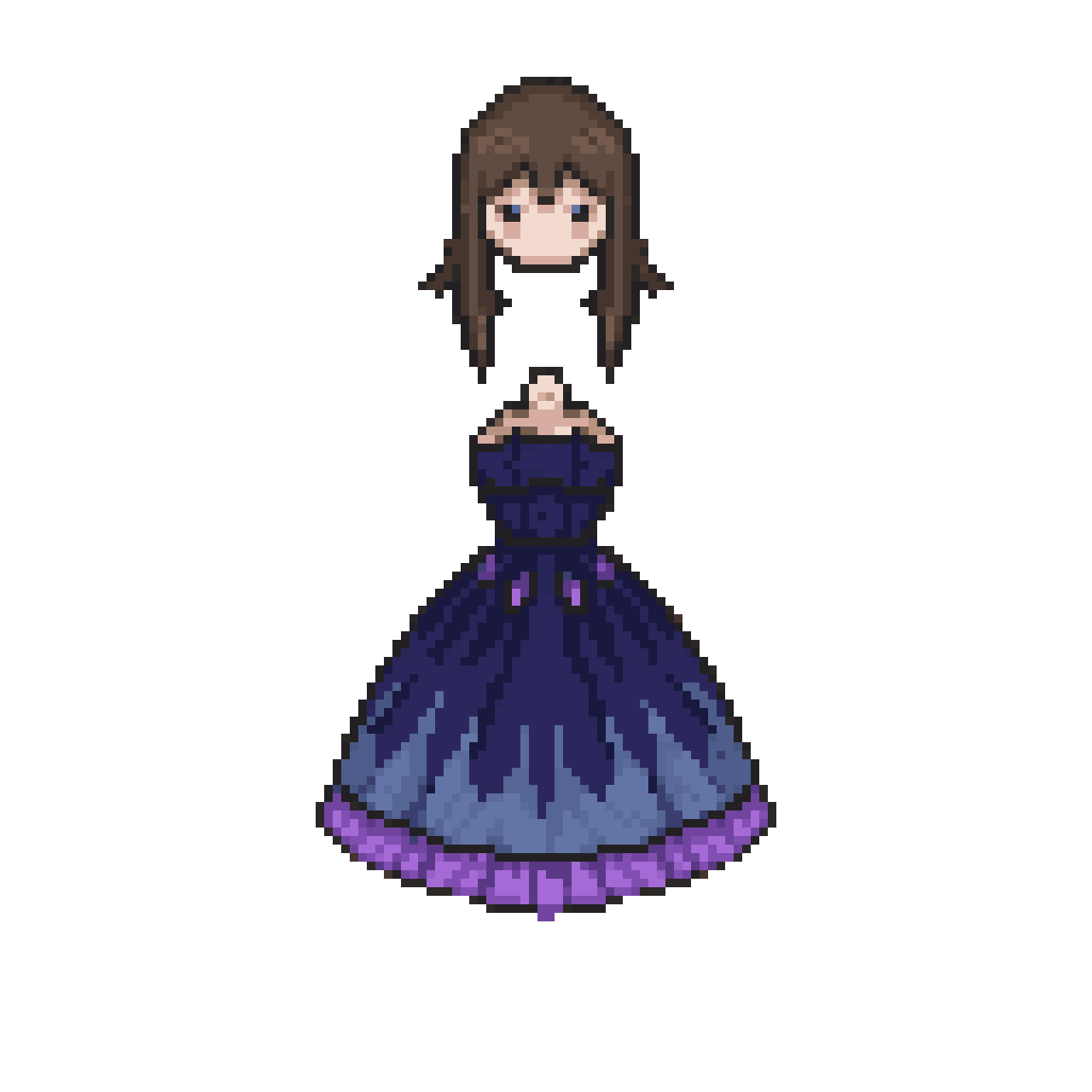 character with head, body, and arms pixel art
