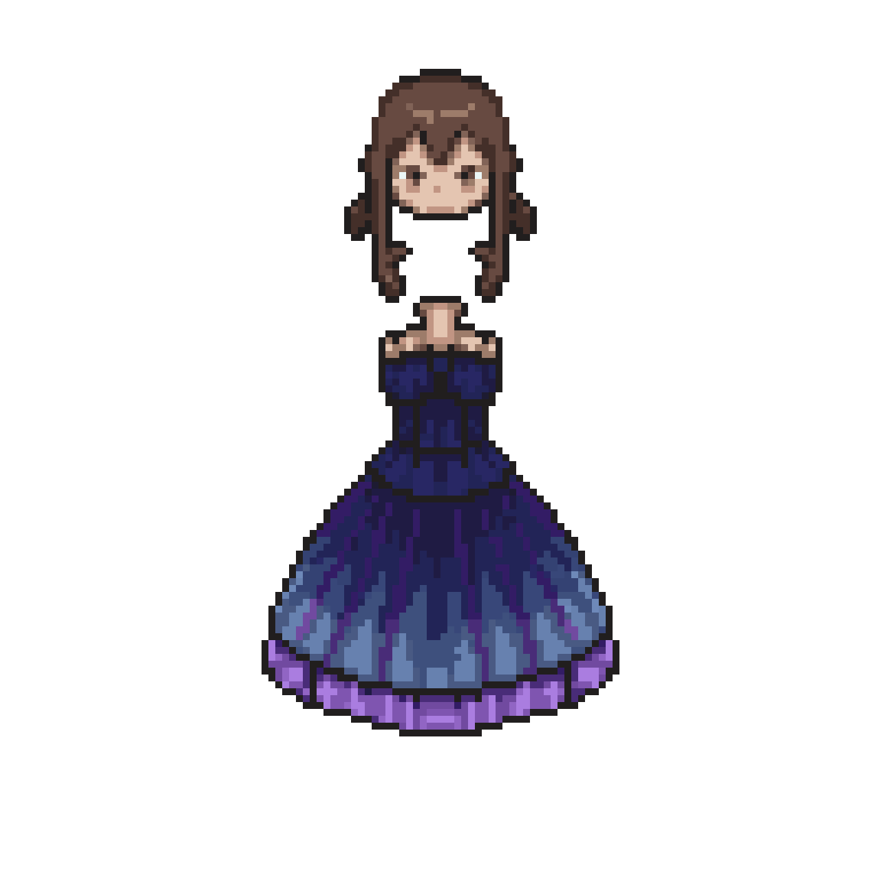 character with head, body, and arms pixel art