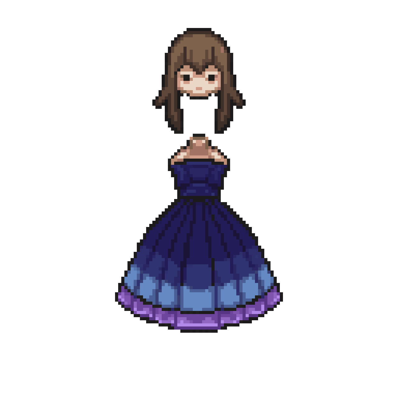 Combined Head and Body with Arms pixel art