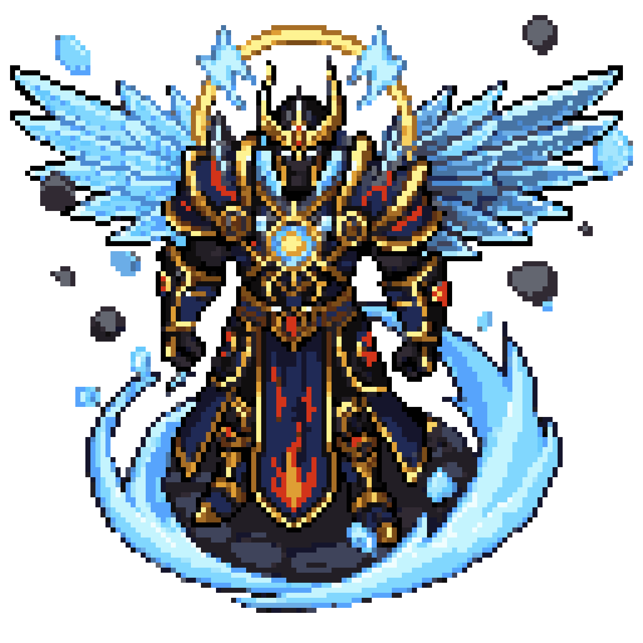 Elemental Sovereign Humanoid Deity pixel art