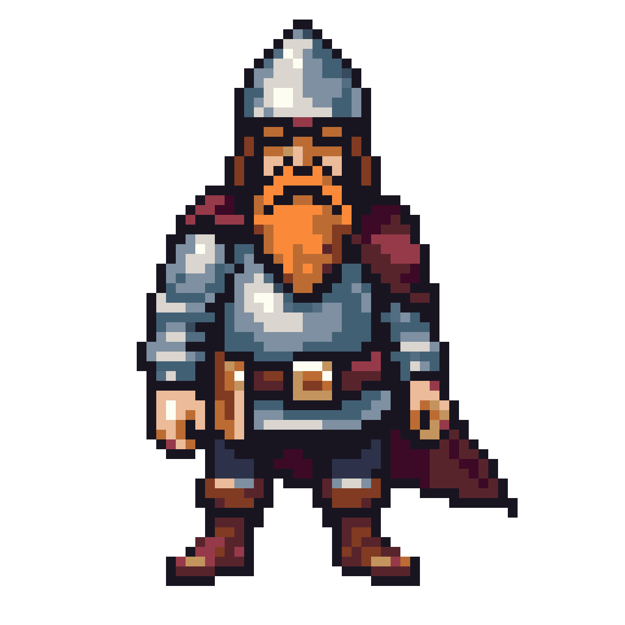 small funky man from the middle ages pixel art