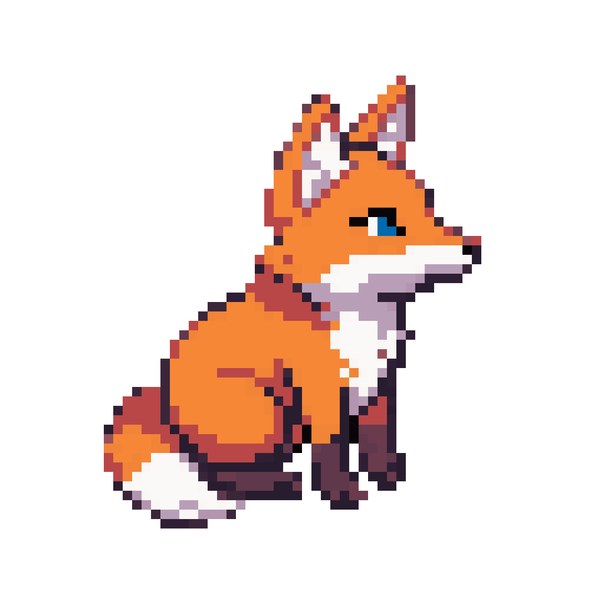 PICO-8 style fox in pixel art pixel art