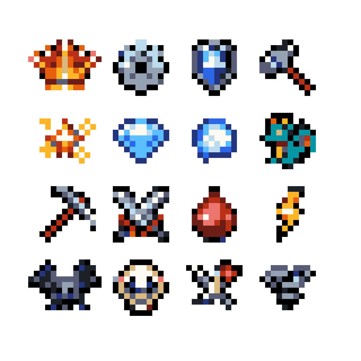 Small Icons of Various Objects pixel art