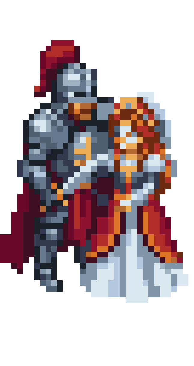 A legendary medieval knight who pixel art