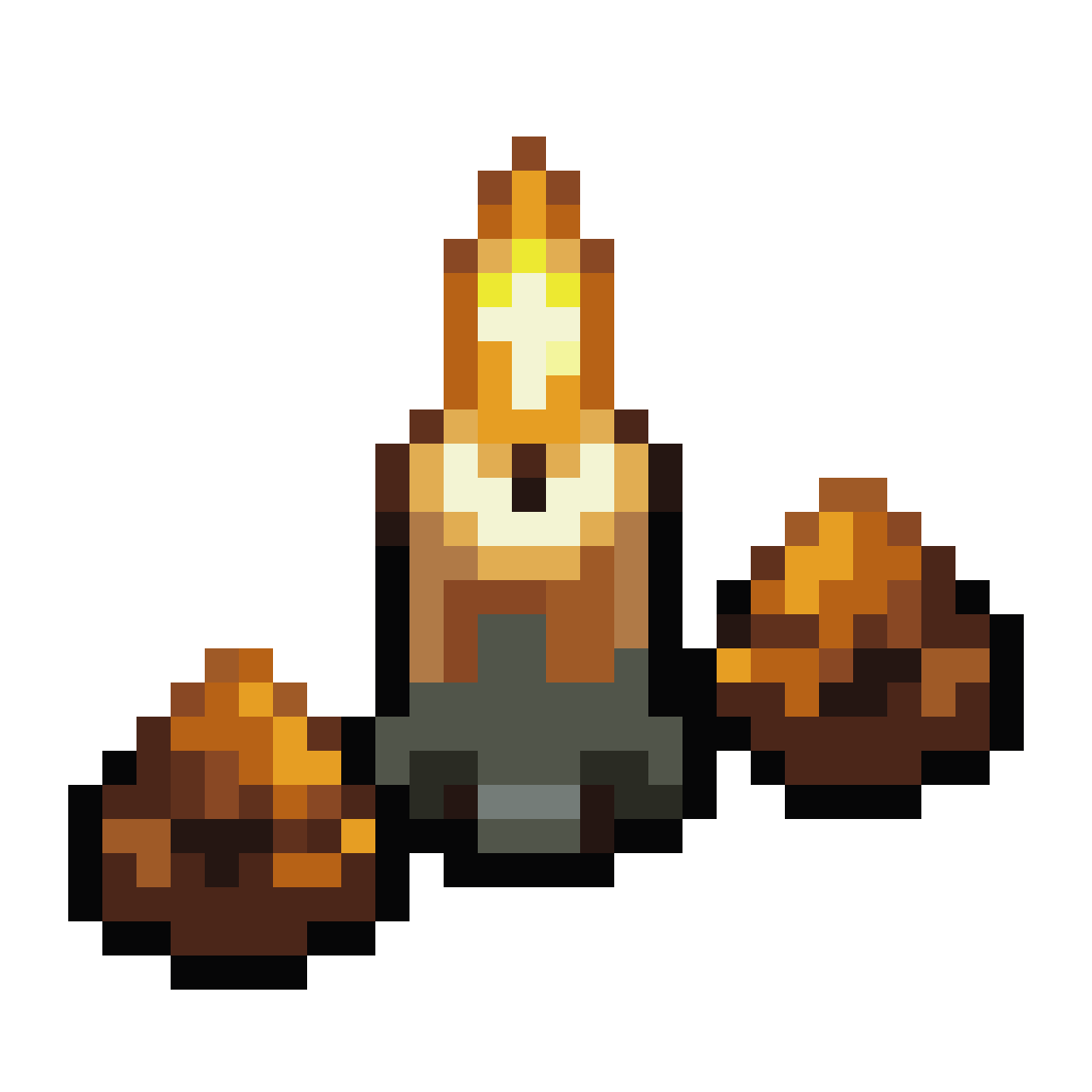 top down singular white wax pixel art