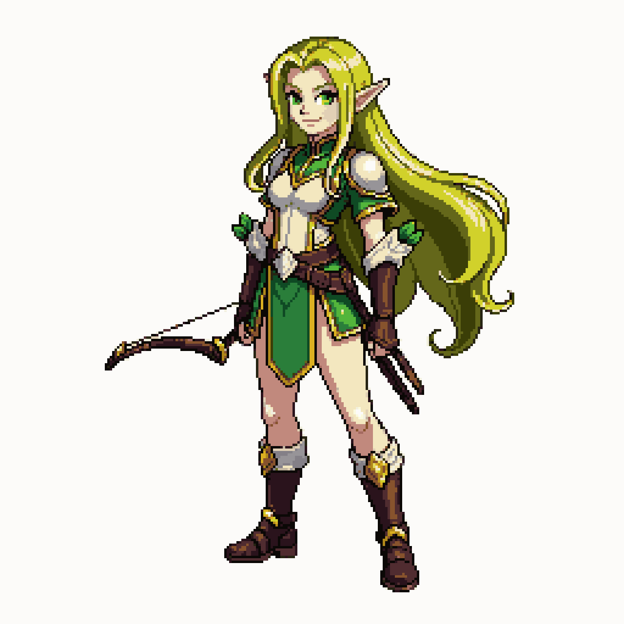 Original 2D fantasy MMORPG archer pixel art
