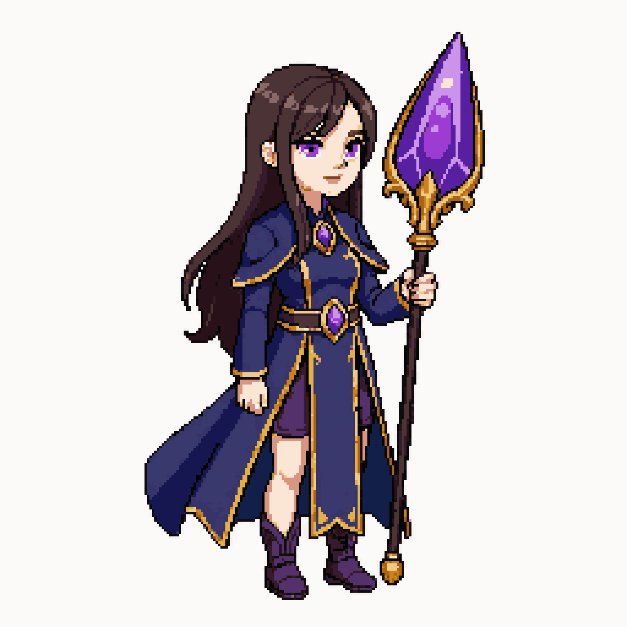 Pixel art fantasy MMORPG sorceress pixel art