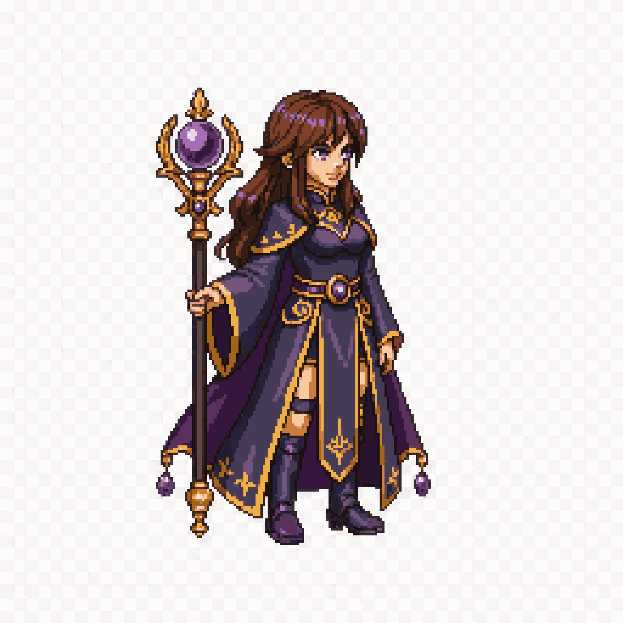 Pixel art fantasy MMORPG sorceress pixel art