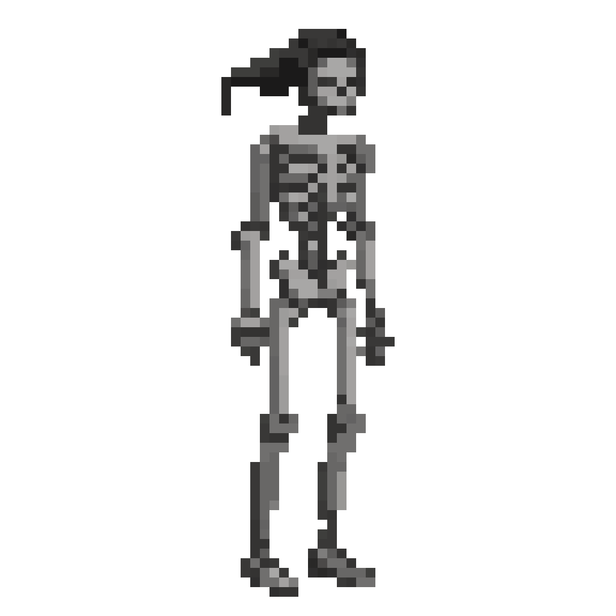 full skeleton body with black crown pixel art