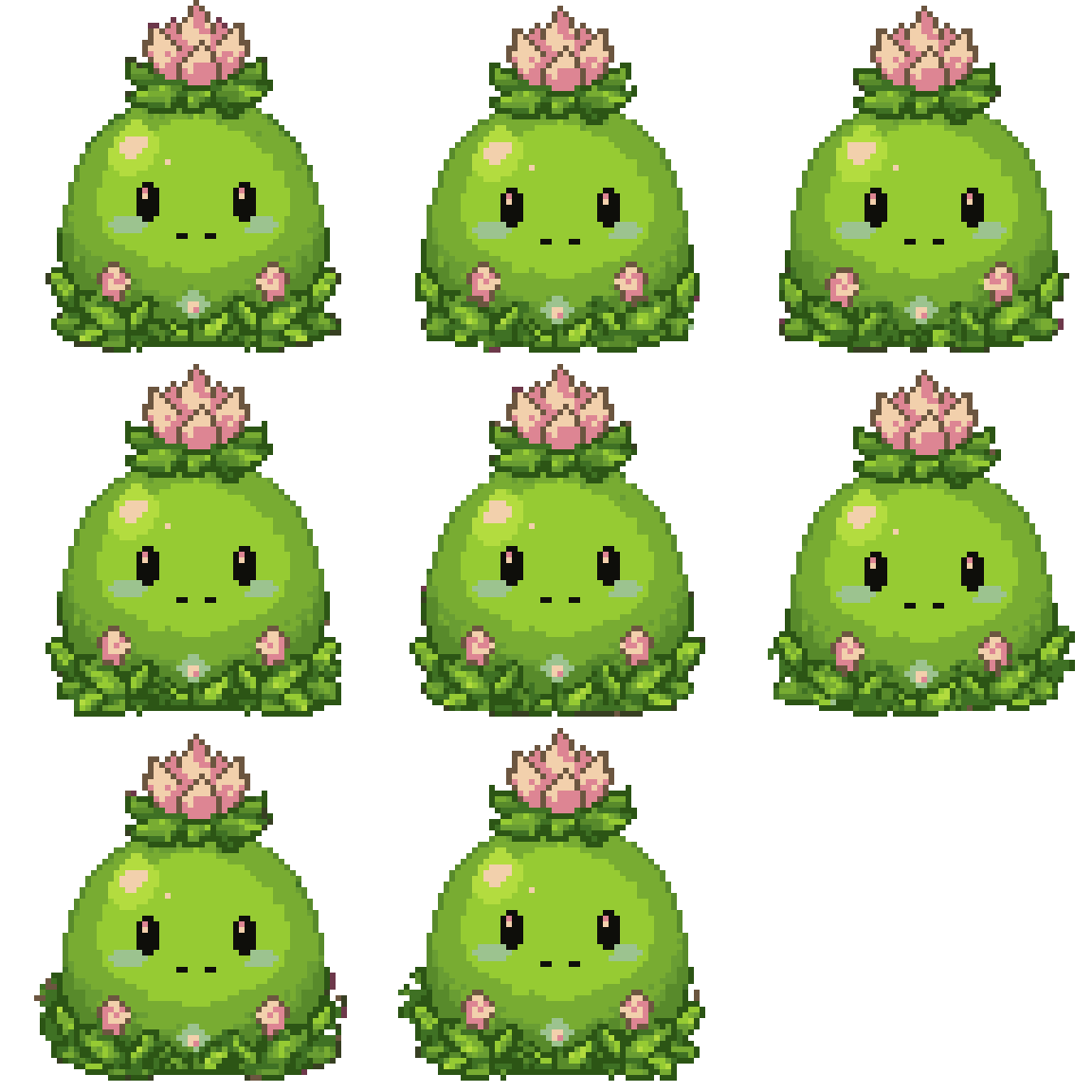 GLUTBUD Cute giant slime raid Walking pixel art