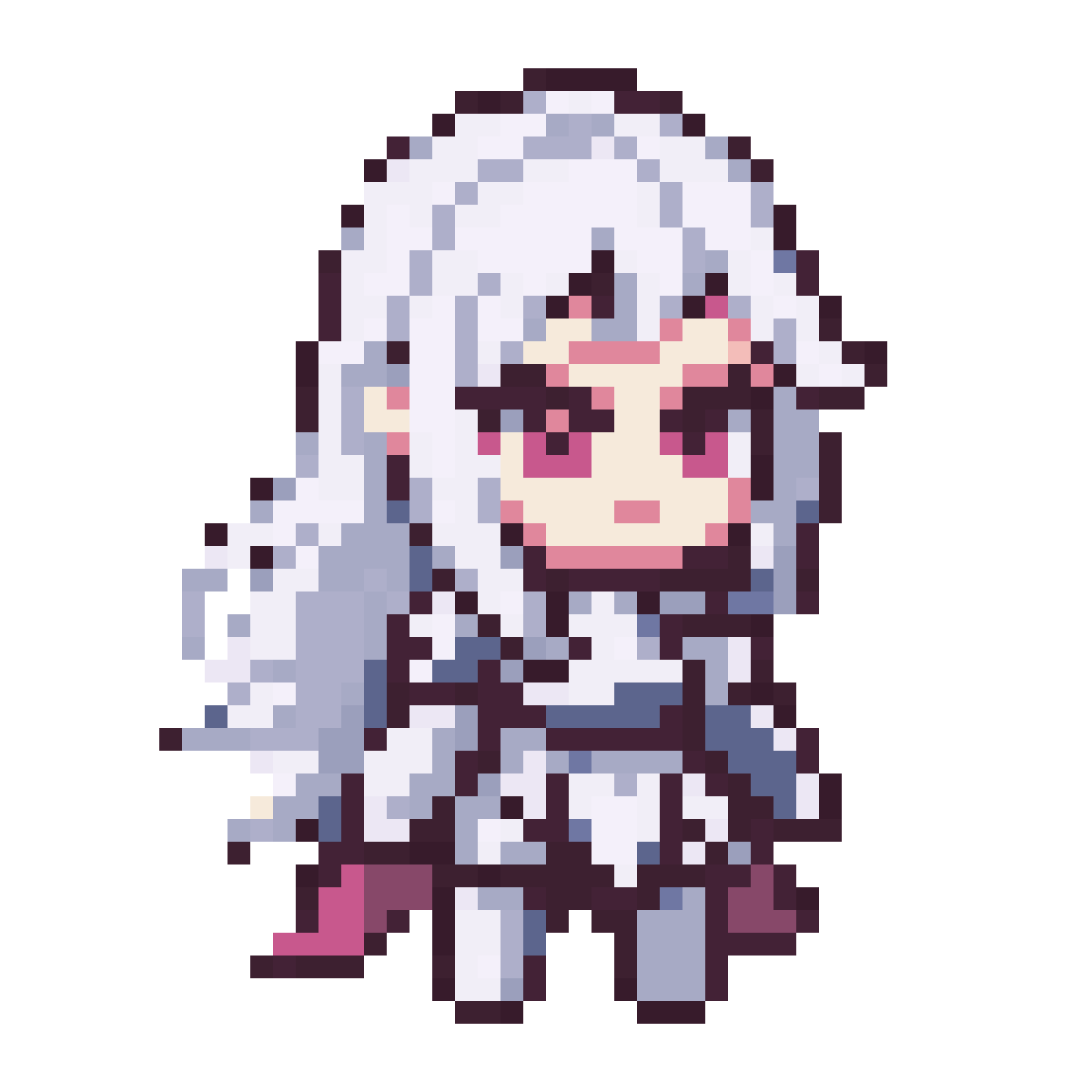 Silver-Haired Female Knight Chibi pixel art
