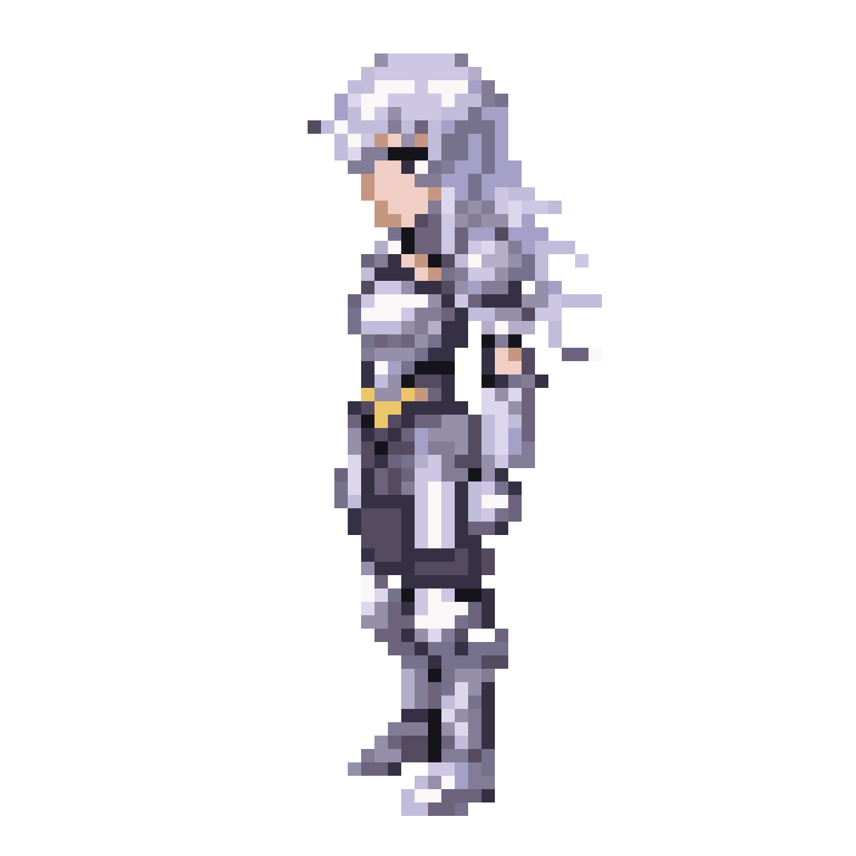 Silver-Haired Female Knight Sprite pixel art