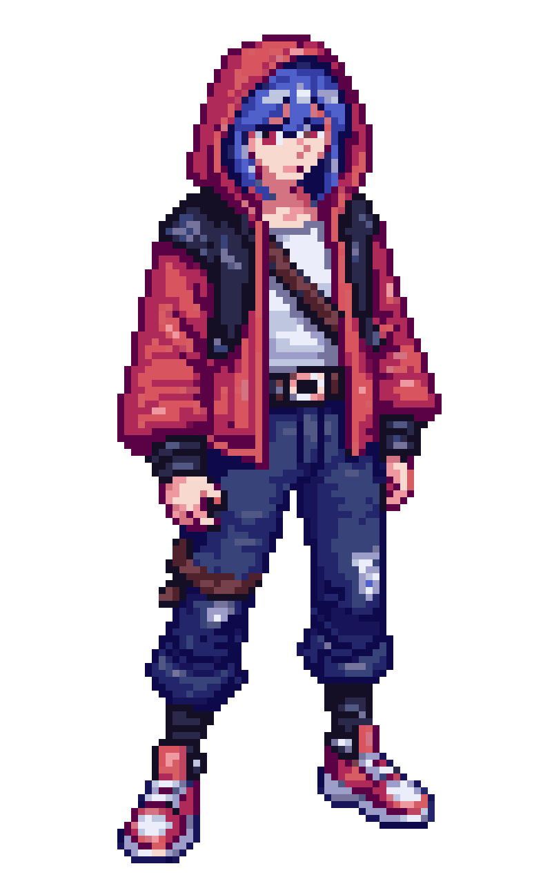 Running Male Character in Cyberpunk pixel art