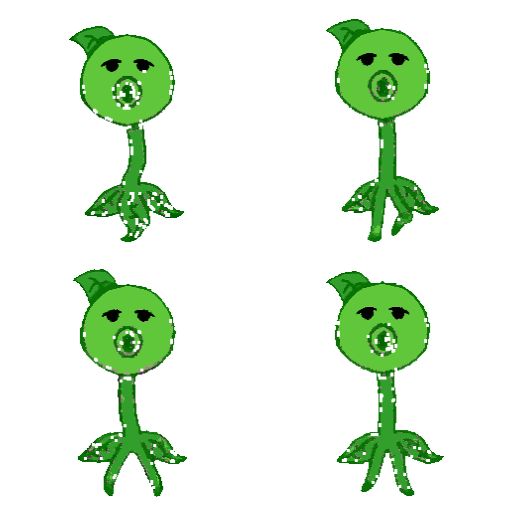 Green Plant Creature Walking pixel art