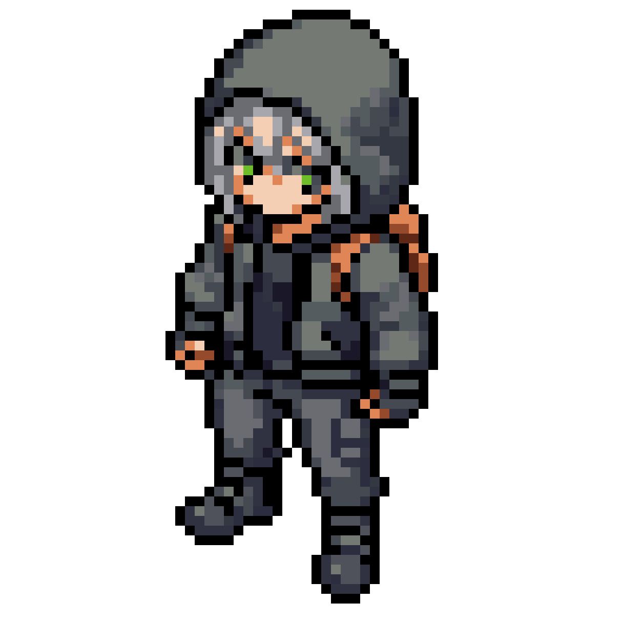 Mysterious Urban Adventurer Sprite pixel art