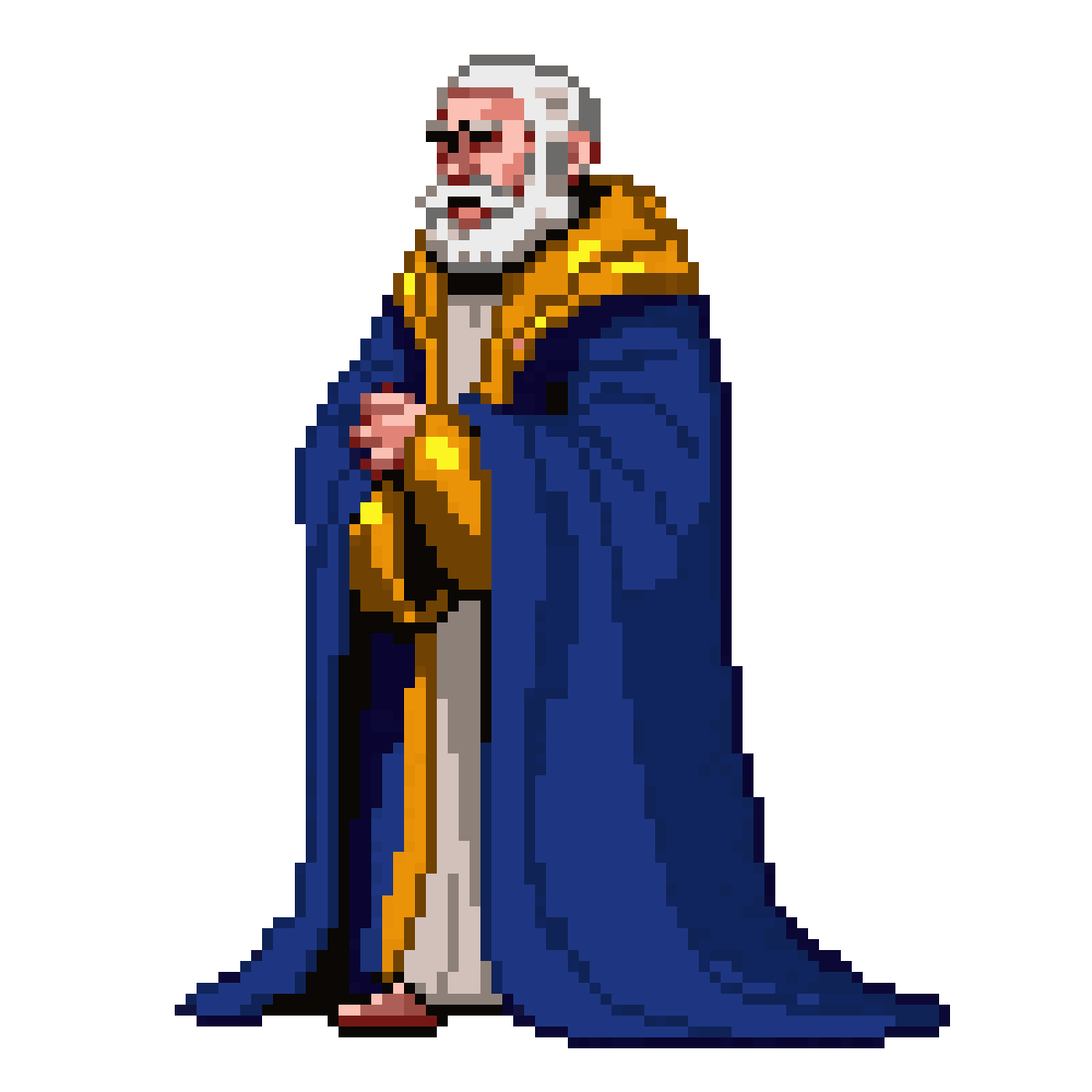 Middle Aged Human Male in Regal Robe pixel art