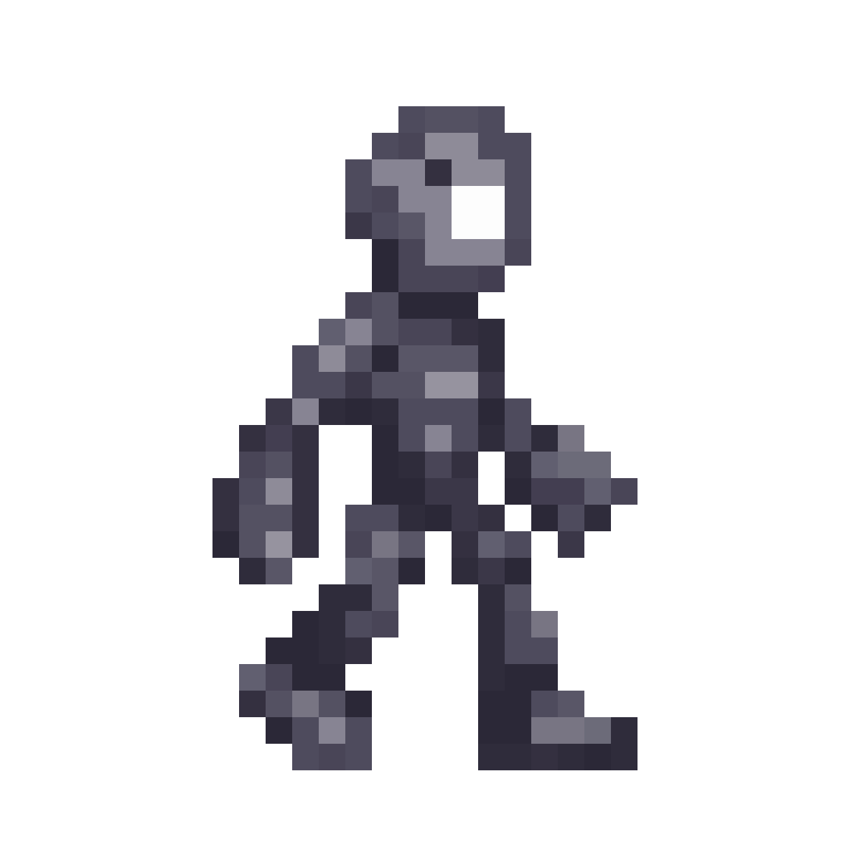 simple shadow character with big legs pixel art