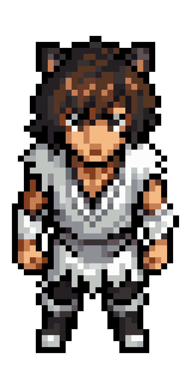 Man with Black Cat Ears pixel art