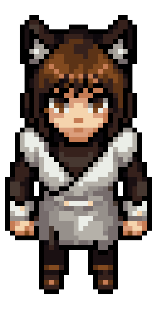 Man with Black Cat Ears pixel art