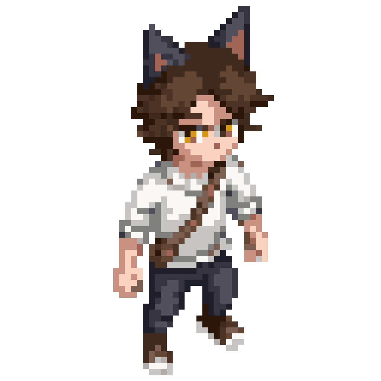 Man with Black Cat Ears pixel art