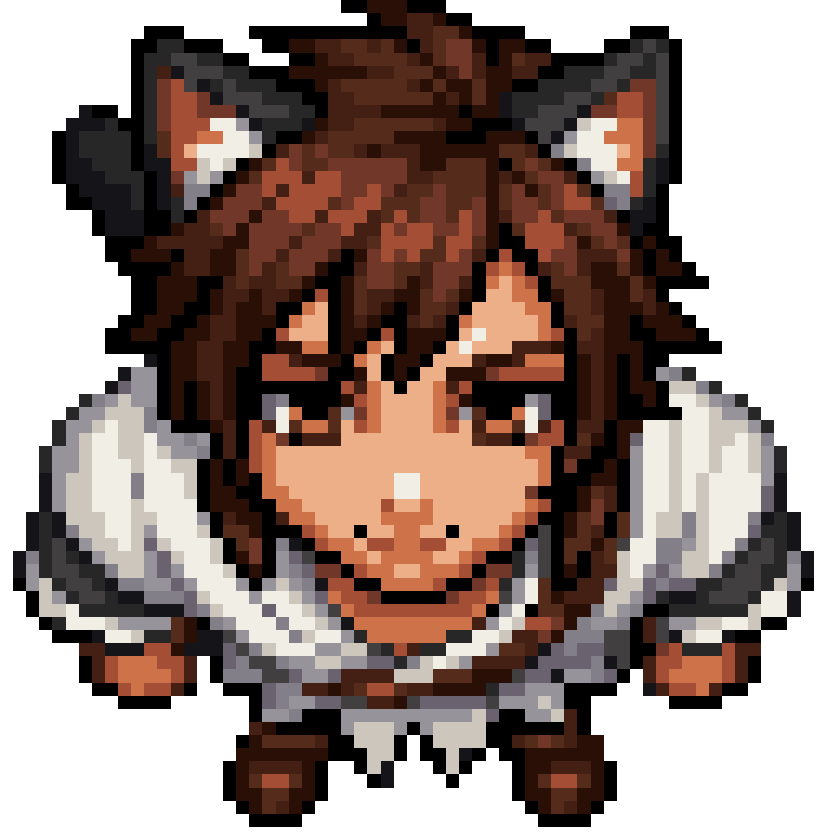 Man with Black Cat Ears pixel art