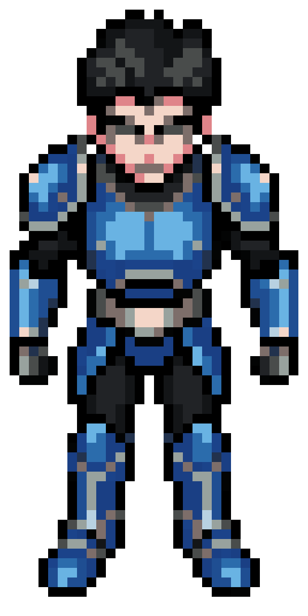 Man in Cobalt Armor pixel art
