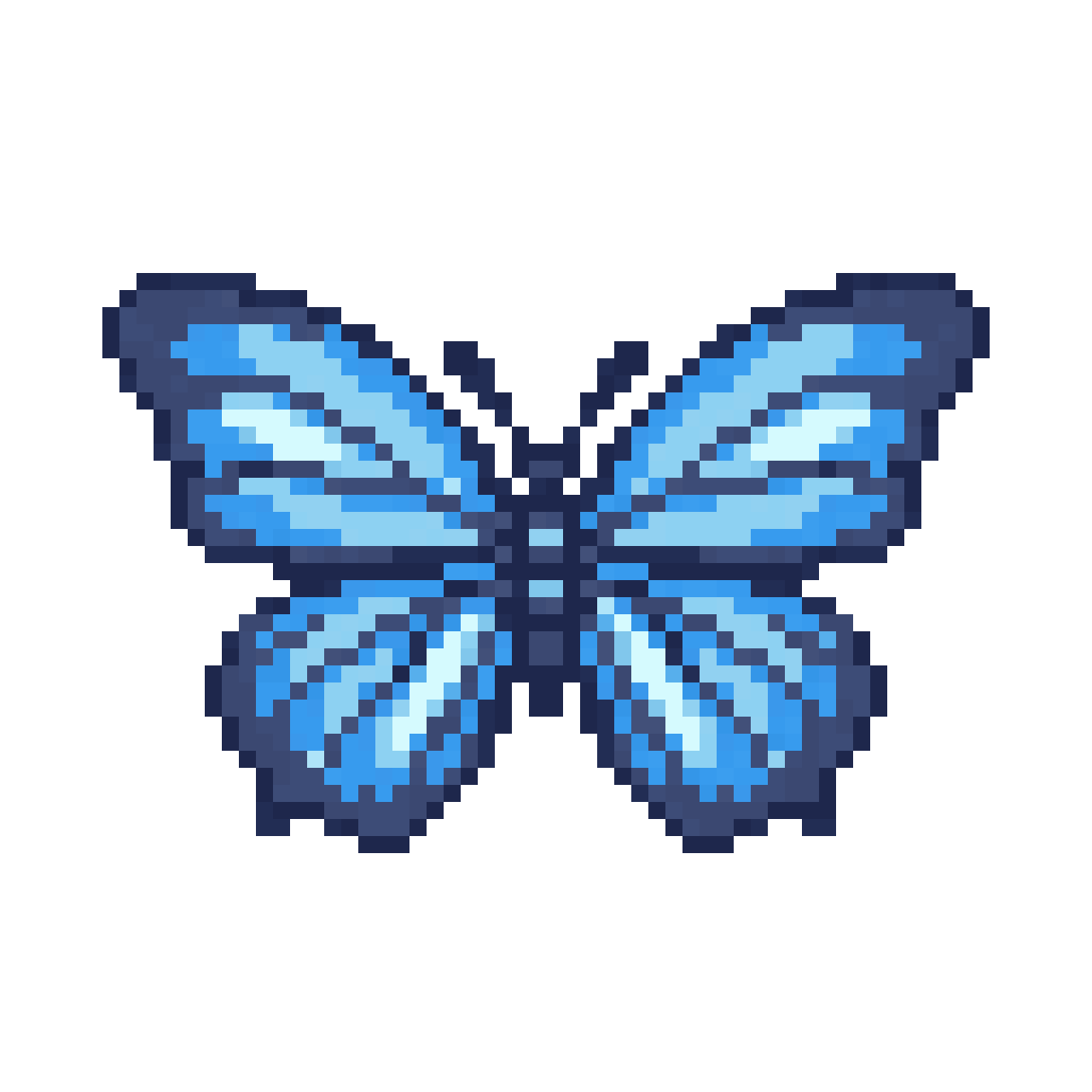 soft blue butterfly pixel art