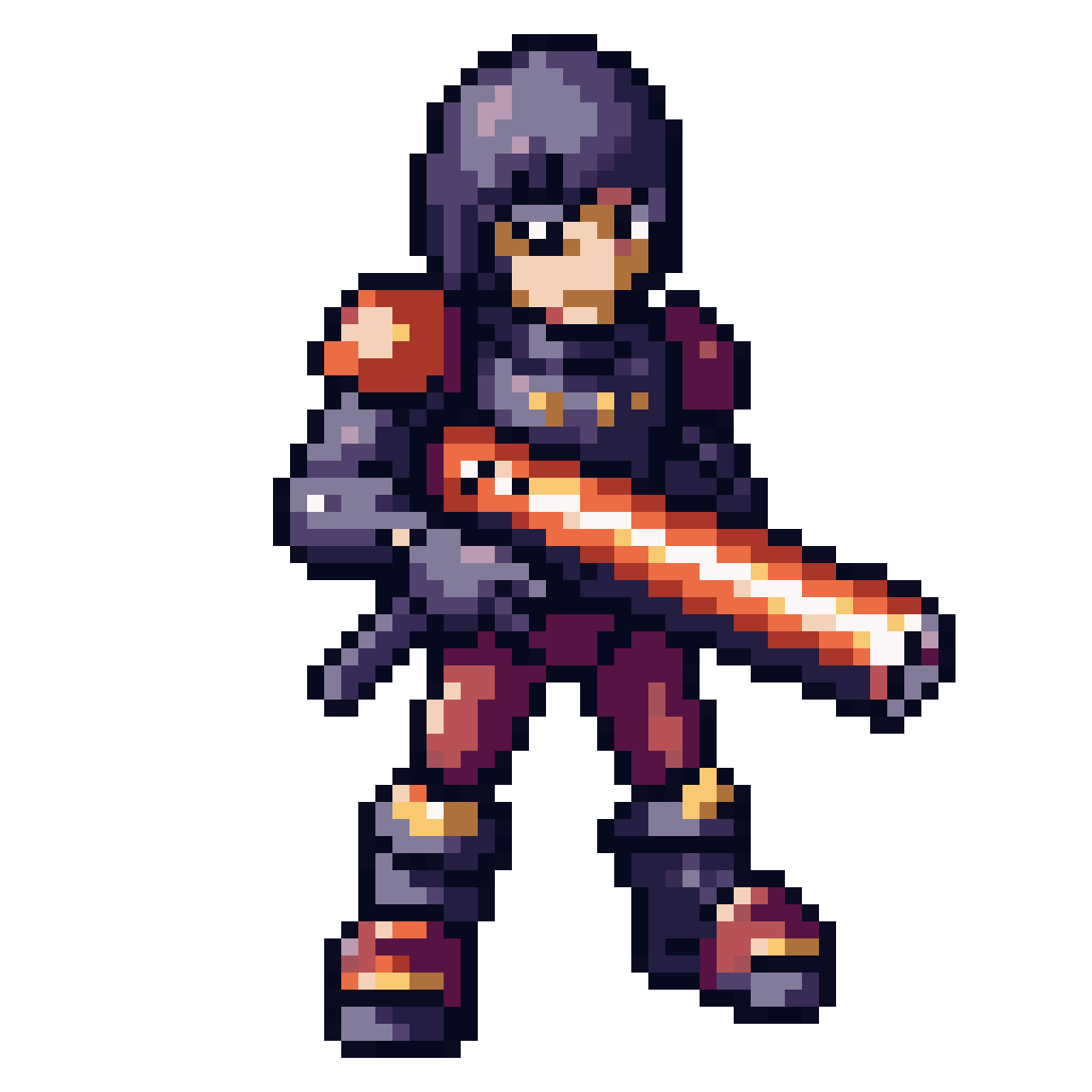 cosmic warrior with laser gun pixel art